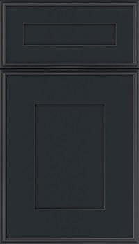 Elan 5pc Maple flat panel cabinet door in Gunmetal Blue with Black glaze