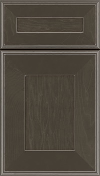 Elan 5pc Maple flat panel cabinet door in Thunder with Pewter glaze
