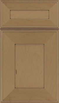 Elan 5pc Maple flat panel cabinet door in Tuscan with Black glaze